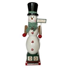 Snowman Christmas Countdown Nutcracker 14"  Wondershop Advent wooden New